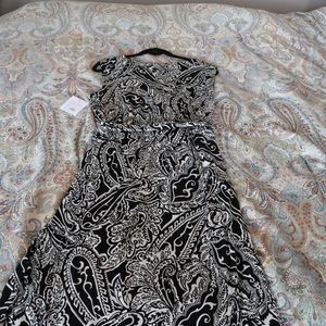 Black and White Paisley Print Dress